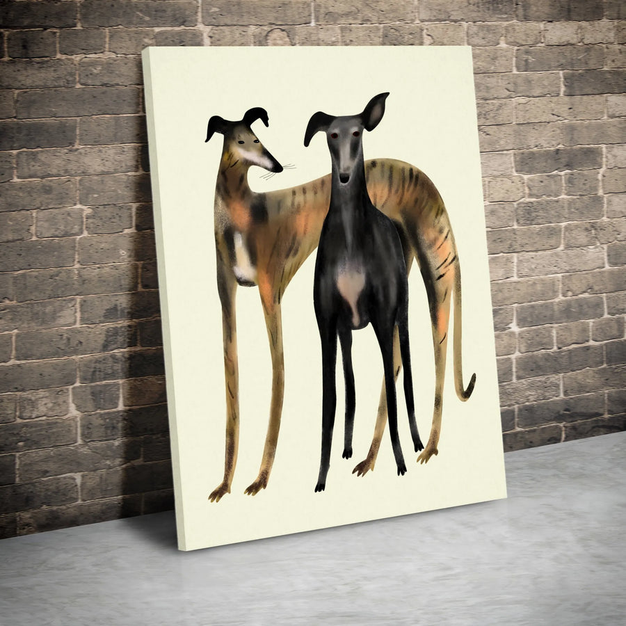 Greyhound Wall Art | Modern Dog Illustration Canvas | Premium Fade-Resistant Print | Gift for Sighthound Lovers & Home Decor