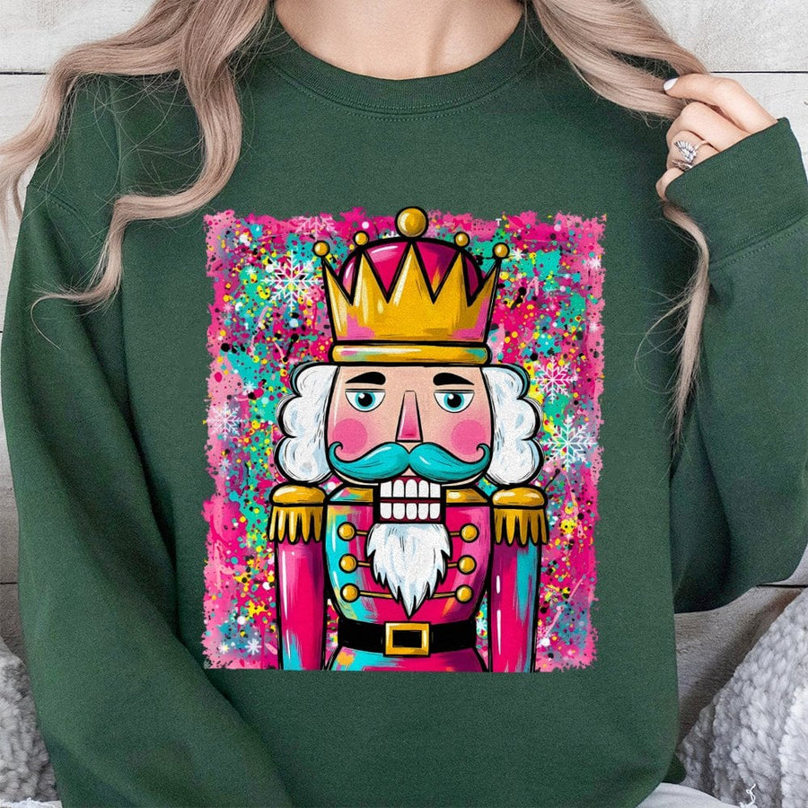 Nutcracker Christmas Sweatshirt | Vibrant Watercolor Holiday Art | Premium Cotton Blend | Cozy Women's Winter Gift Idea