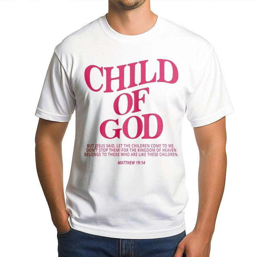 Child Of God T-Shirt | Matthew 19:14 Bible Verse Graphic | Premium 100% Cotton Religious Apparel | Faith Based Christian Gift for Women and Men