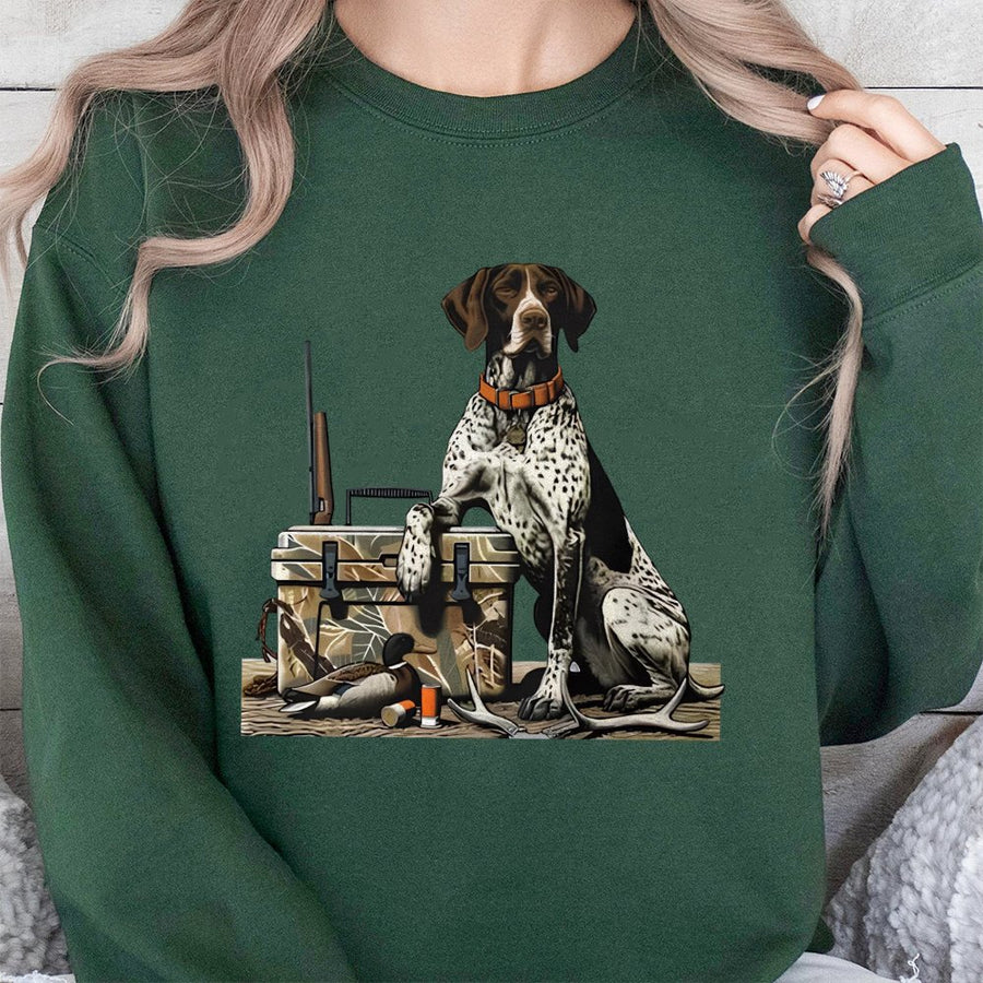 German Shorthaired Pointer Sweatshirt | Duck Hunting Dog Graphic | Premium Cotton Blend | Gift for Hunter and Outdoorsman