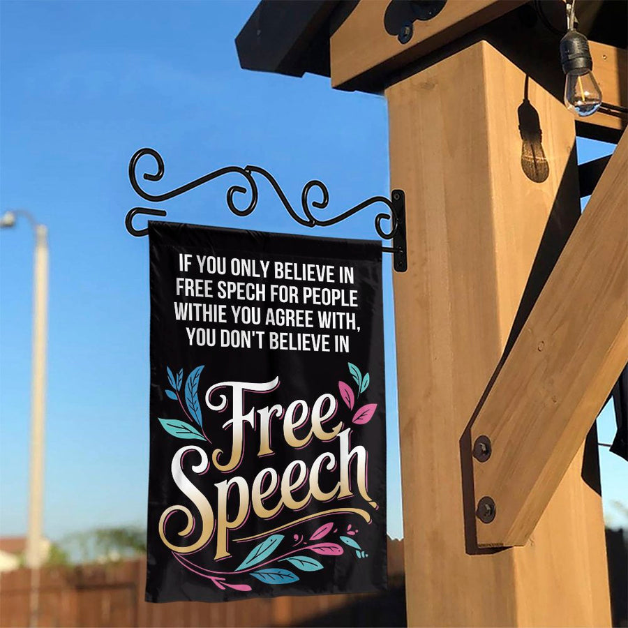 Free Speech Garden Flag | First Amendment Yard Decor | Durable Weather-Resistant Polyester | Patriotic Statement Gift for Home