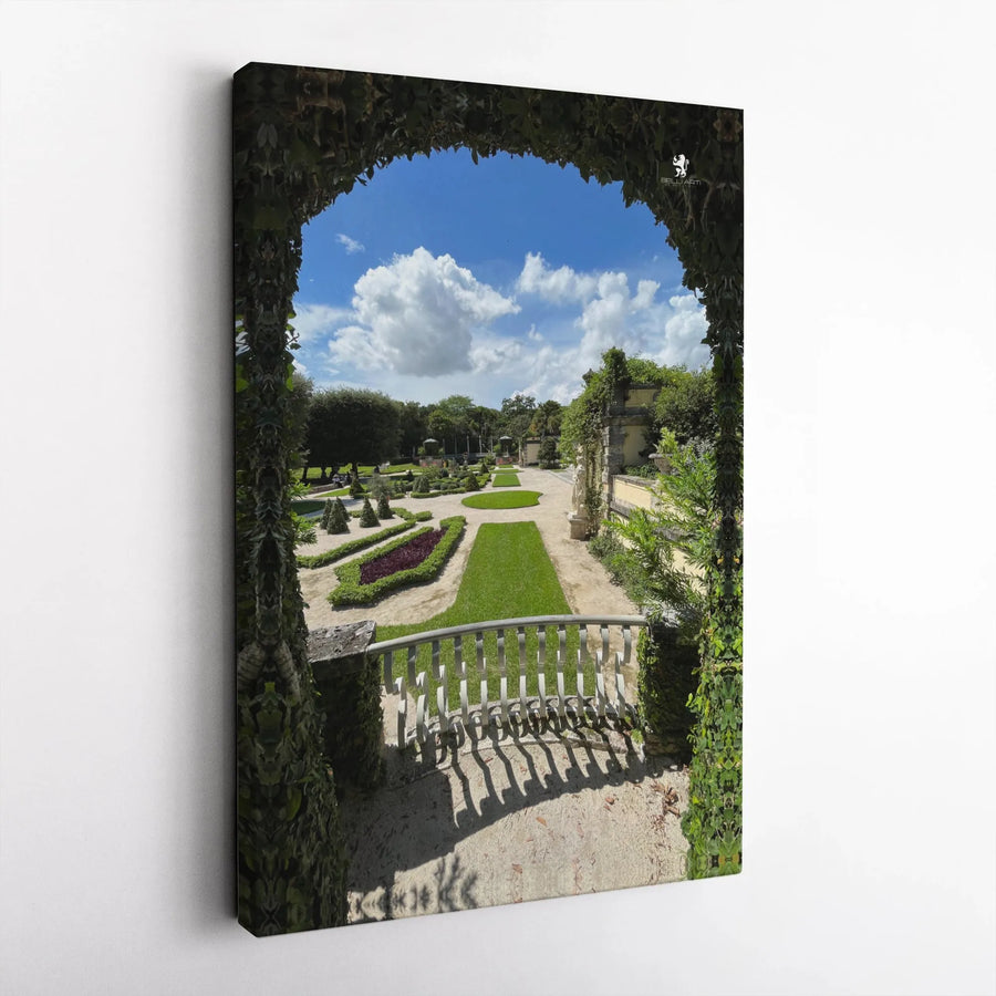 Italian Garden Canvas Wall Art | Ivy Archway Vista Photography | Premium Gallery Wrapped Canvas | Living Room & Office Decor Gift