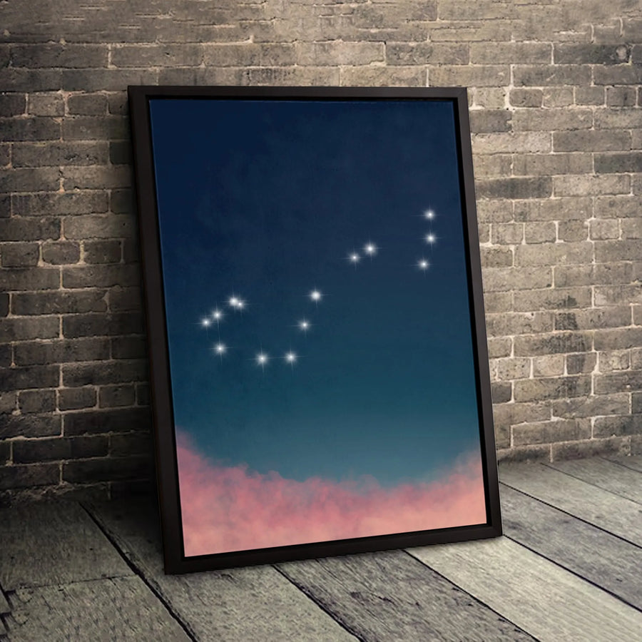 Scorpio Zodiac Sign Constellation Canvas Print | Night Sky Aesthetic Wall Art | Premium Gallery-Wrapped Decor | Birthday Gift for Astrology Lovers