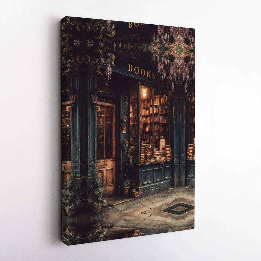 Vintage Bookstore Canvas Print | Dark Academia Library Wall Art | Premium Gallery Wrapped Decor | Literary Gift For Book Lovers