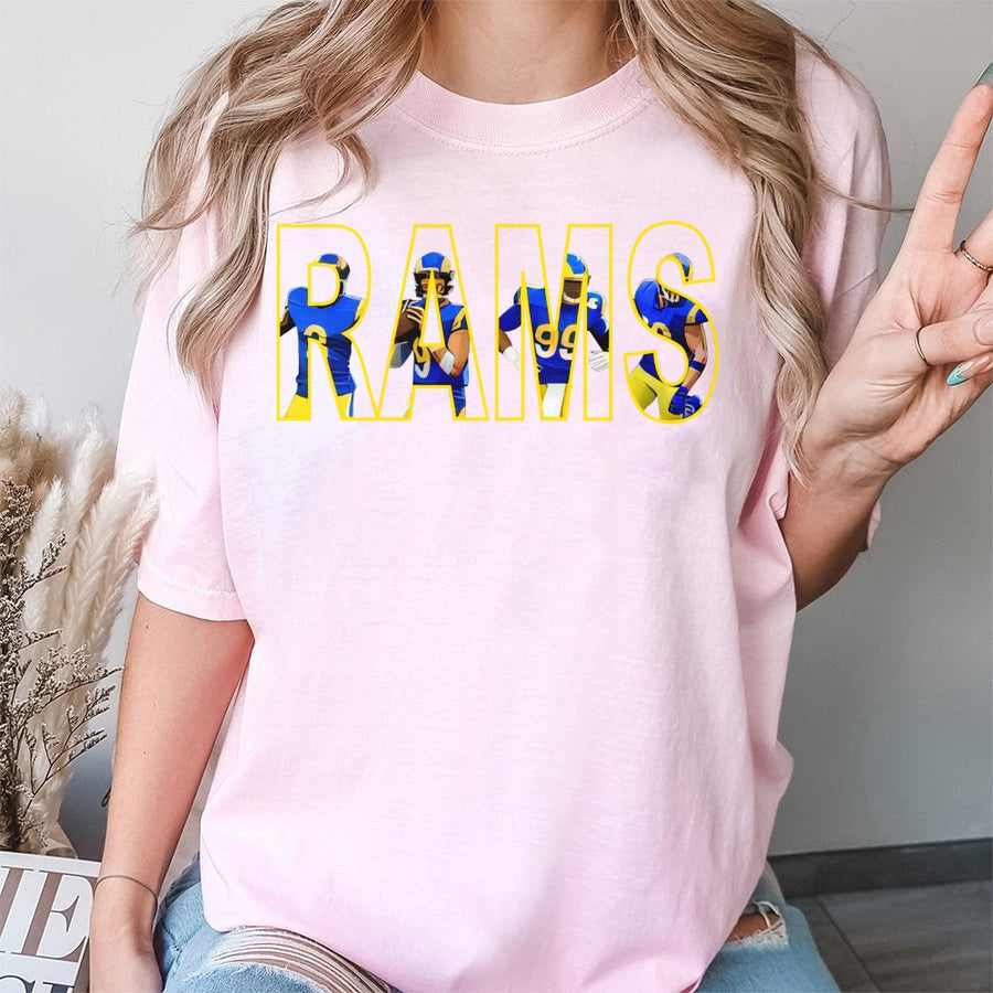 Rams With Los Angeles Rams Football Players T-Shirt
