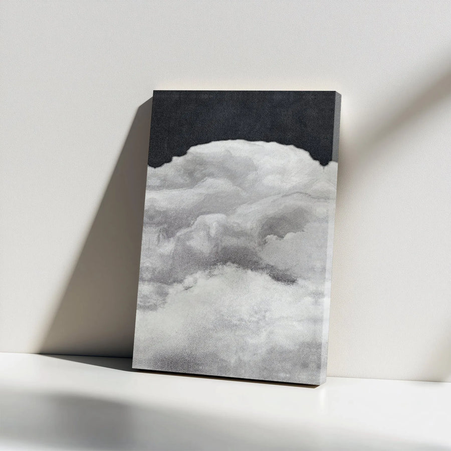 Abstract Cloud Wall Art | Black And White Canvas Print | 1.25 Inch Gallery Wrap | Modern Minimalist Home Decor