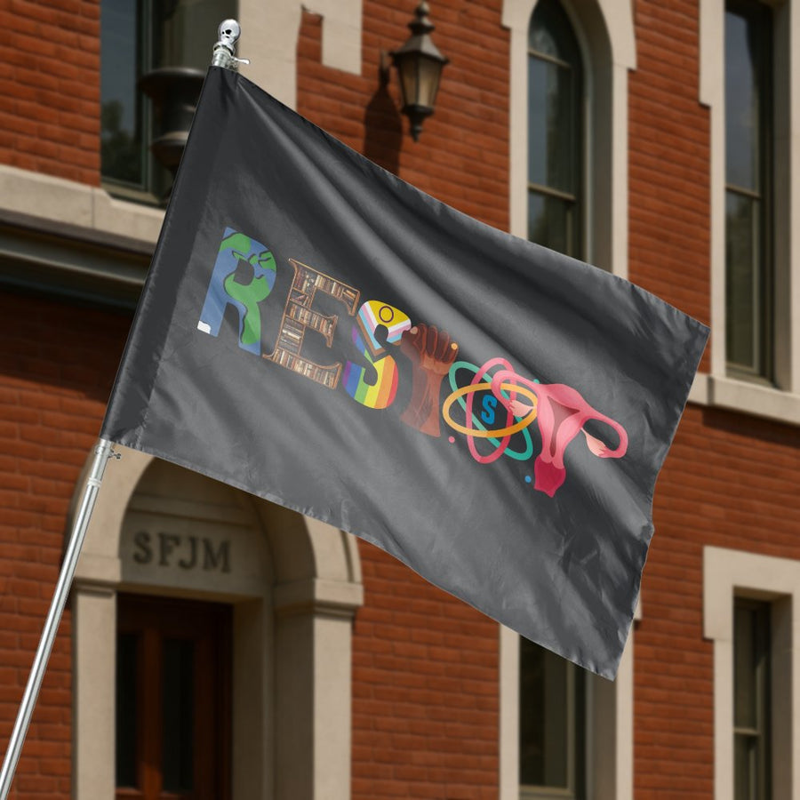 Resist House Flag | Diversity Equality Women Empowerment Pride Decor | Durable Weather-Resistant Polyester | Activist Feminist Garden Yard Sign Gift