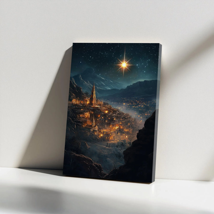 Star of Bethlehem Canvas Print | Nativity Scene Wall Art | Premium Gallery Wrap Decor | Religious Christmas Gift for Home