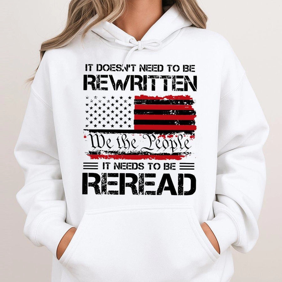 We The People Hoodie | Patriotic American History Quote | Premium Cotton Blend Sweatshirt | Conservative Gift For Patriots