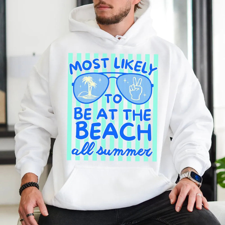 Summer Ballpark Hoodie | Most Likely To Be At The Ballpark Graphic Tee | Soft 100% Cotton Shirt | Funny Gift for Baseball Mom or Softball Dad