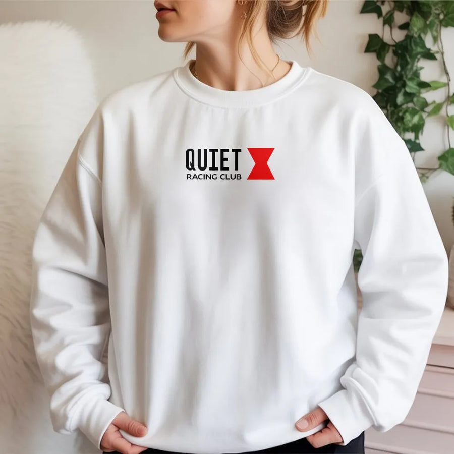 Quiet Racing Club Sweatshirt | Minimalist Automotive Graphic Tee | Premium Soft Cotton | Streetwear Gift for Car Enthusiast