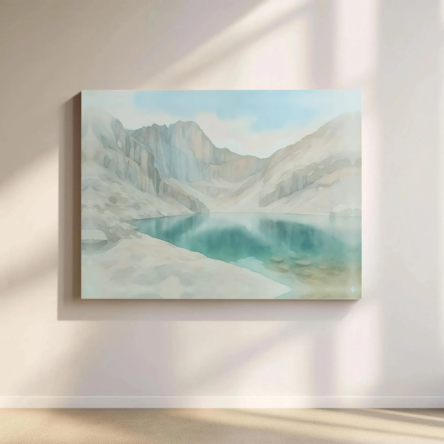 Longs Peak Mountain Landscape Canvas | Watercolor Colorado Wall Art | Premium Gallery Wrapped Print | Nature Home Decor Gift for Hikers