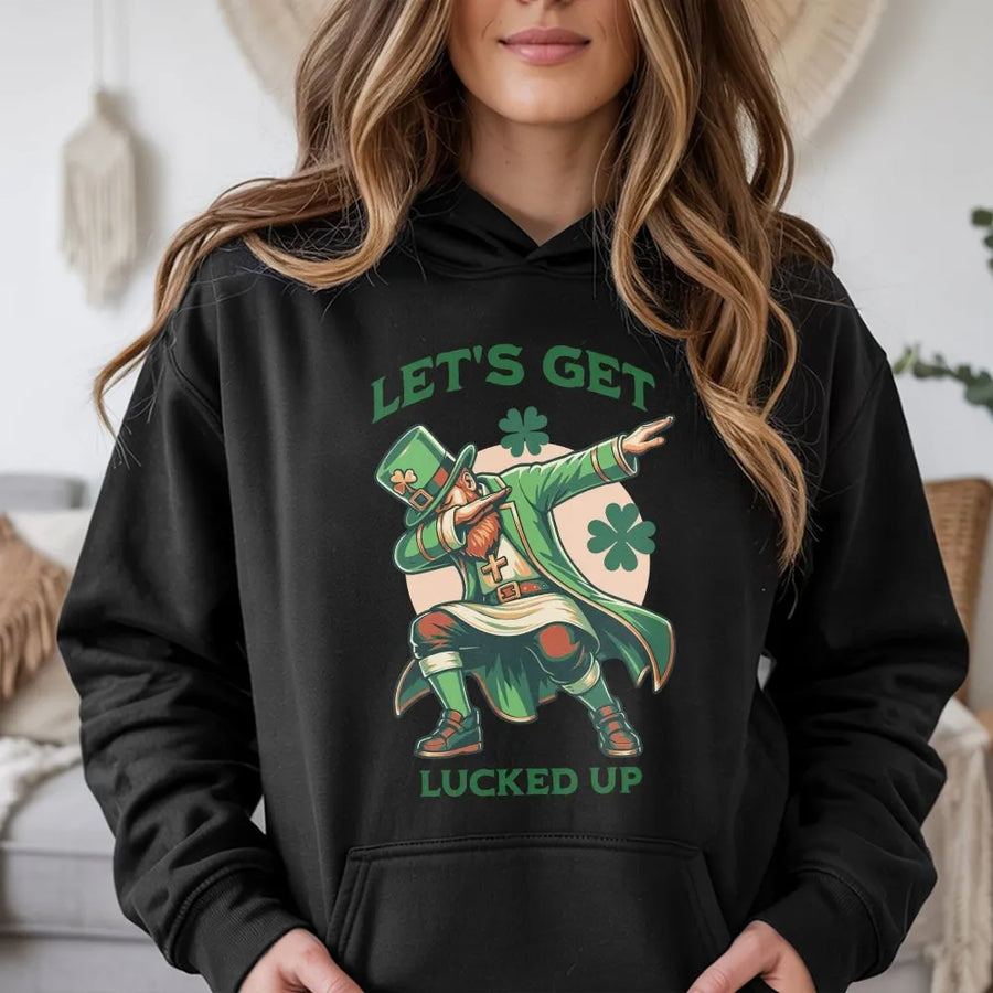 Funny St Patricks Day Hoodie | Dabbing Leprechaun Graphic Sweatshirt | Premium Cotton Blend | Irish Pub Crawl Gift for Men & Women