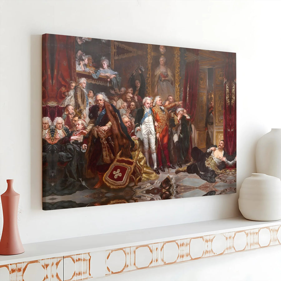 Fall of Poland Canvas Wall Art | Jan Matejko Rejtan Historical Painting | Premium Thick Gallery Wrap | Collector's Home Decor Gift