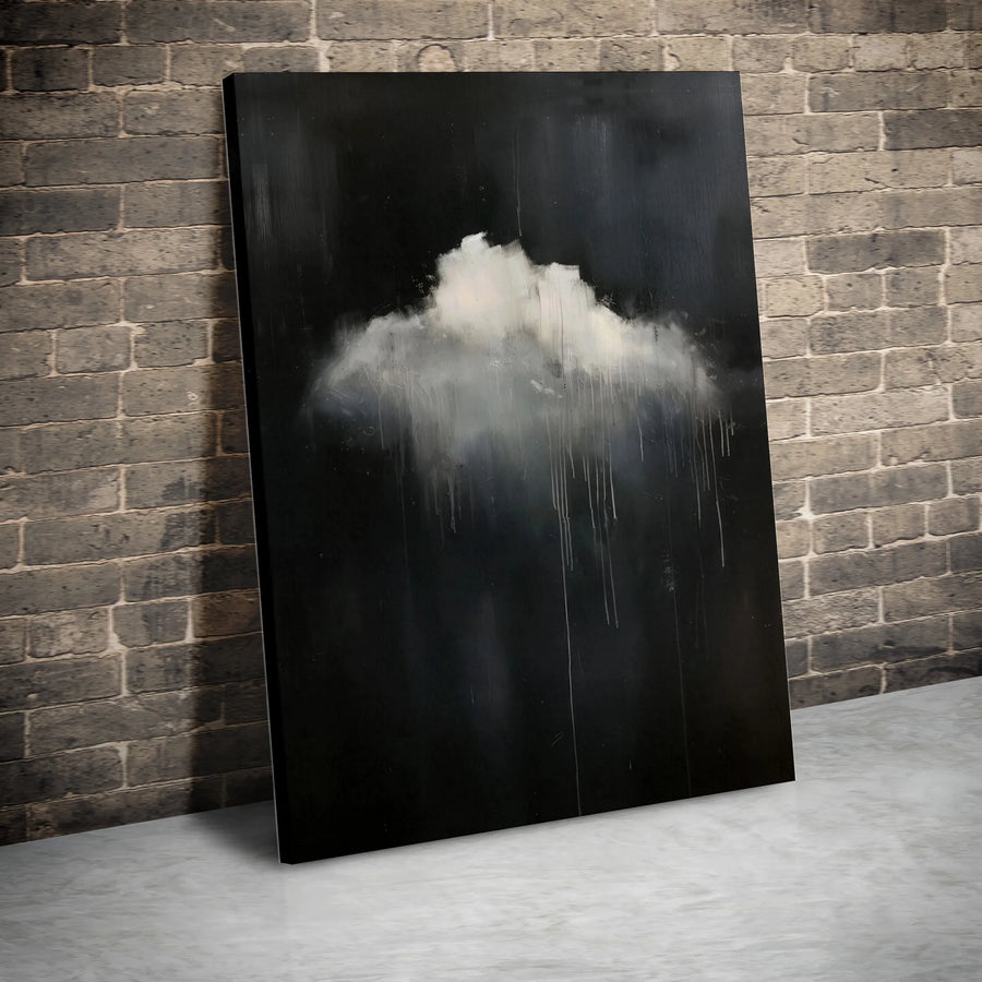 Abstract Moody Cloud Canvas Art | Minimalist Rain Storm Wall Decor | Gallery-Wrapped Premium Canvas | Modern Home & Office Interior Accent