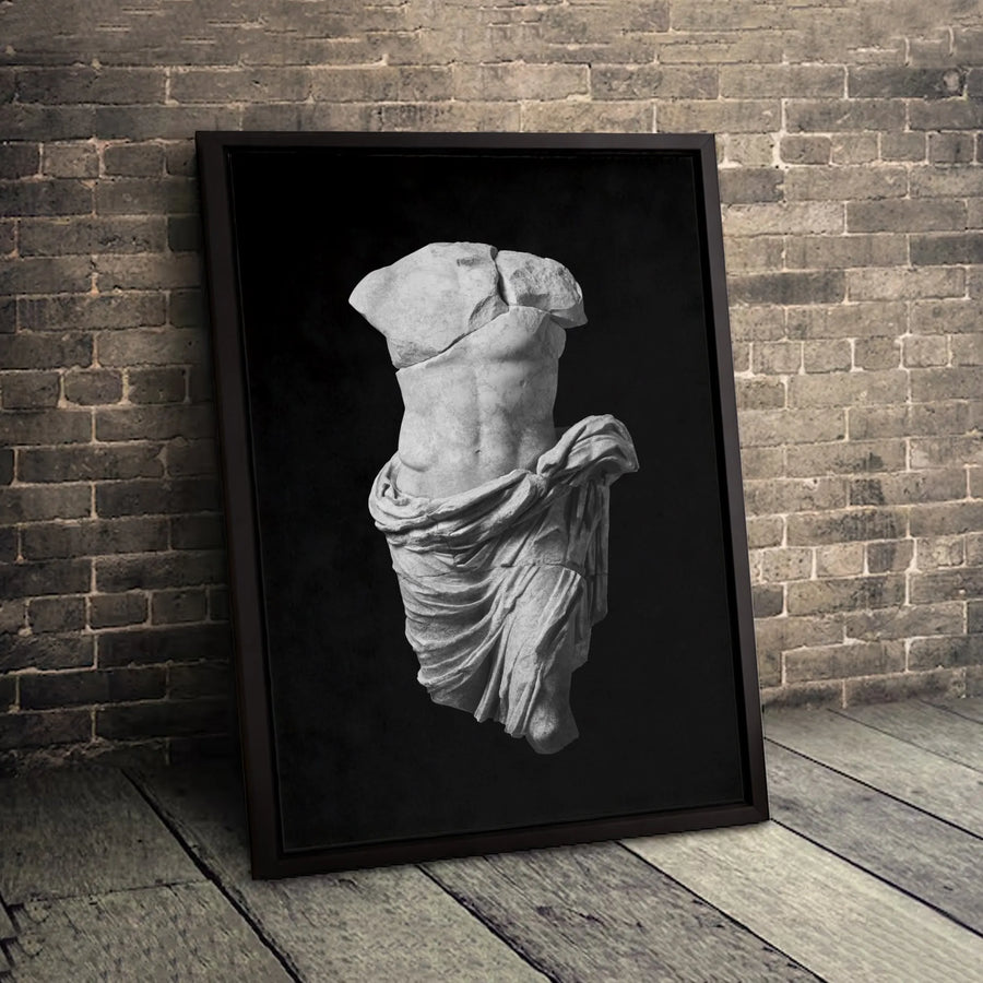 Greek Statue Canvas Art | Classical Male Torso Wall Decor | Gallery-Wrapped Premium Print | Modern Aesthetic Home Gift