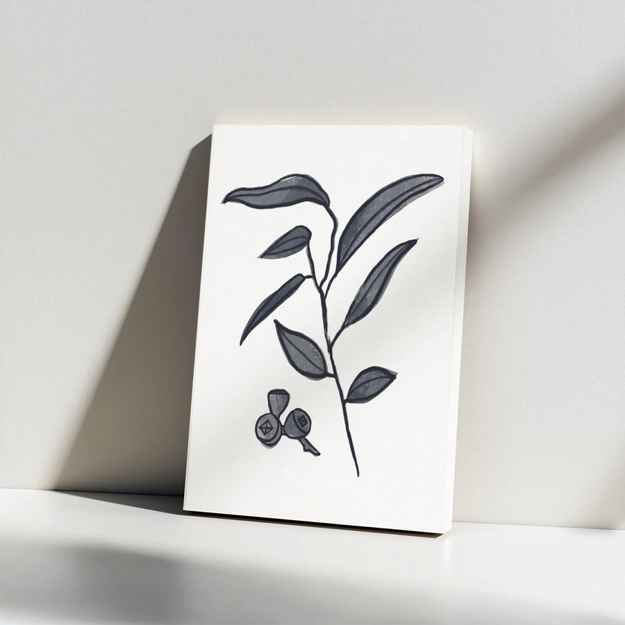 Eucalyptus Canvas Wall Art | Minimalist Botanical Line Drawing | Premium Thick Profile Print | Modern Home & Office Decor Gift