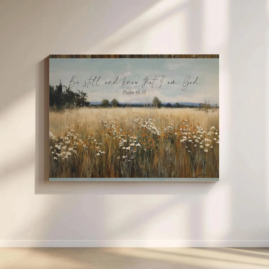 Be Still and Know Canvas Wall Art | Psalm 46:10 Scripture Print | Premium Gallery Wrapped Canvas | Inspirational Christian Home Decor Gift