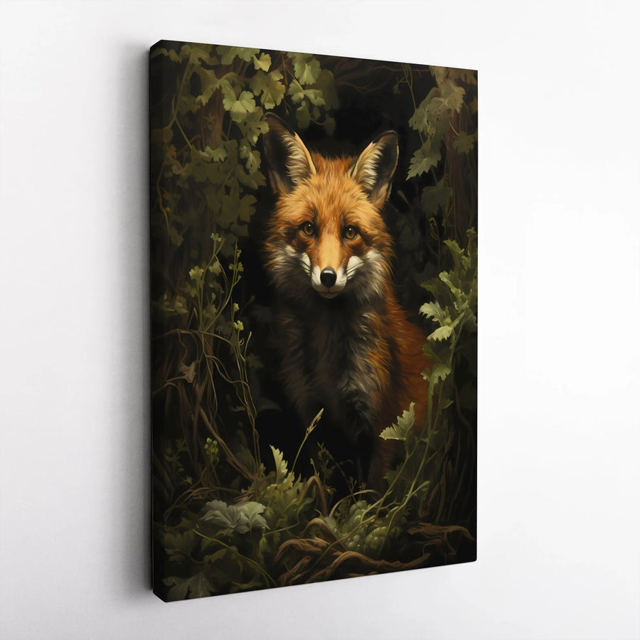 Red Fox Canvas Print | Realistic Woodland Animal Wall Art | Premium Gallery Wrap | Gift for Nature Lover