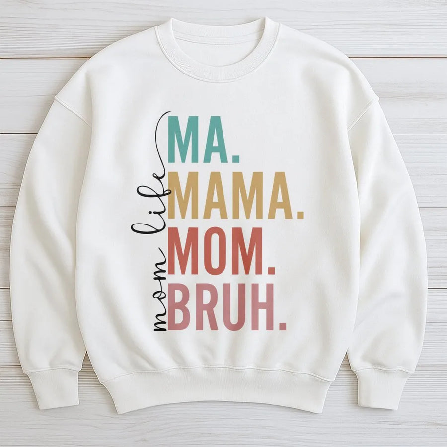 Ma Mama Mom Bruh Sweatshirt | Retro Funny Mom Life Graphic | Premium Soft Unisex Crewneck | Perfect Gift For Mom Mother's Day 2026 Birthday
