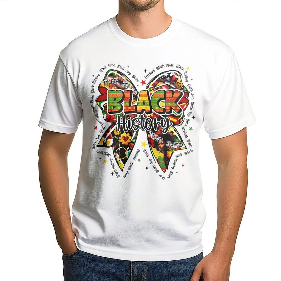 Black History Month T-Shirt | Coquette Bow Graphic Design | Premium Cotton Comfort Tee | African American Pride Gift for Women