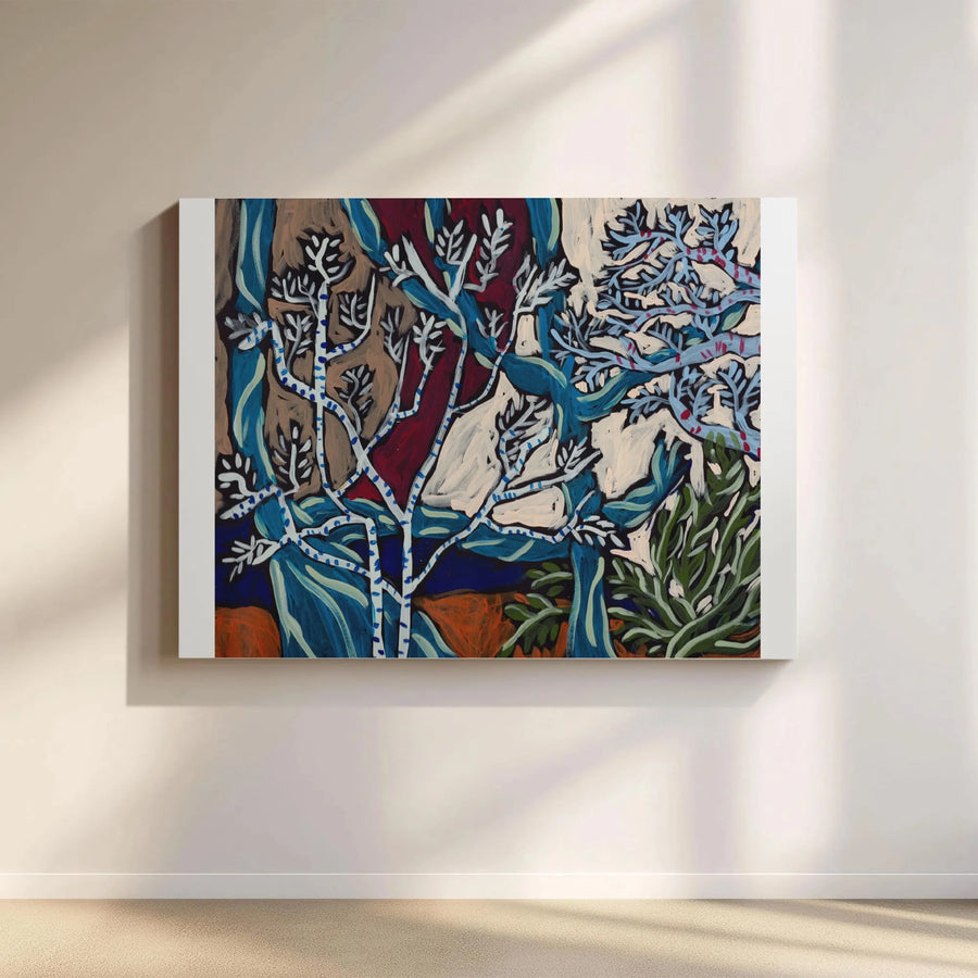 Birch Tree Canvas Wall Art | Abstract Forest Painting Print | Premium Gallery-Wrapped Canvas | Modern Living Room Decor Gift
