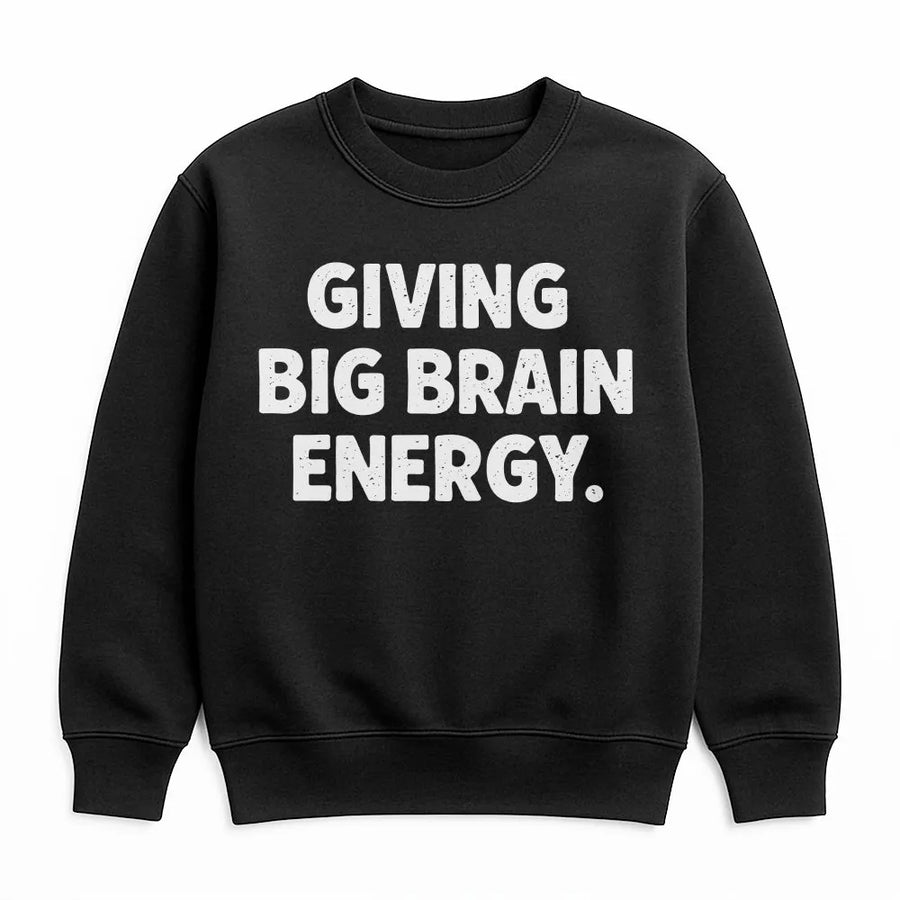 Funny Test Day Sweatshirt | 'Giving Big Brain Energy' Graphic Tee | Premium Cotton Shirt | Gift for Students & Teachers