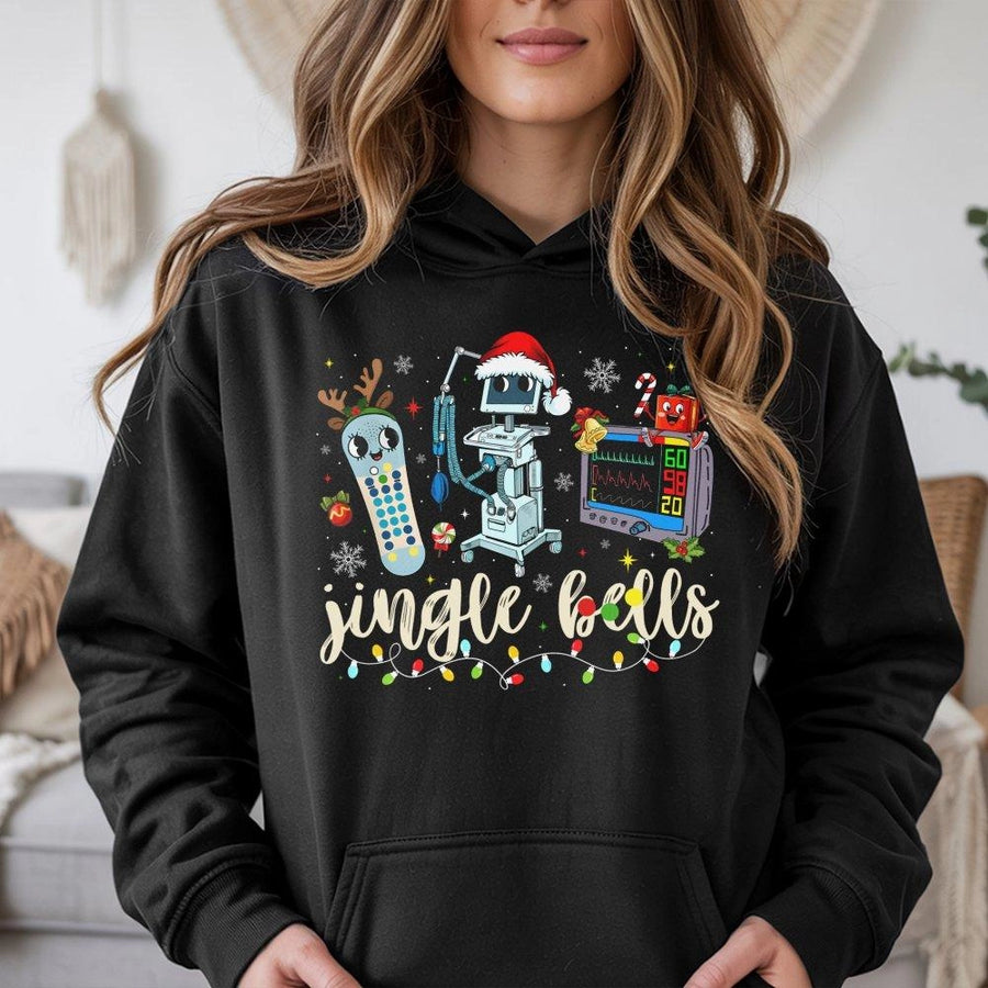 Nurse Christmas Hoodie | Cute Medical Equipment Festive Print | Premium Cotton-Blend Sweatshirt | Holiday Gift for Nurses and Nursing Students