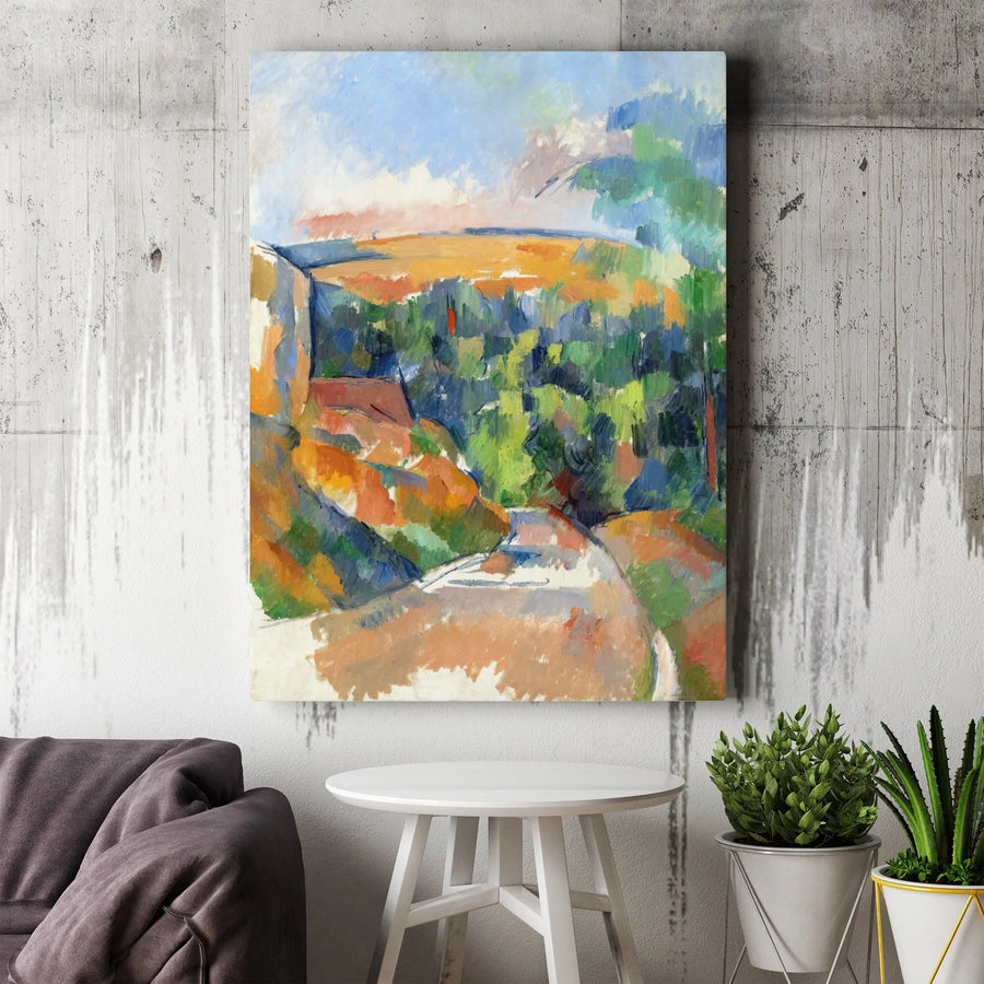 Cézanne Road at the Bend Canvas Print | Post-Impressionist French Landscape | Premium Gallery Wrapped Art | Collector's Gift for Art Lovers
