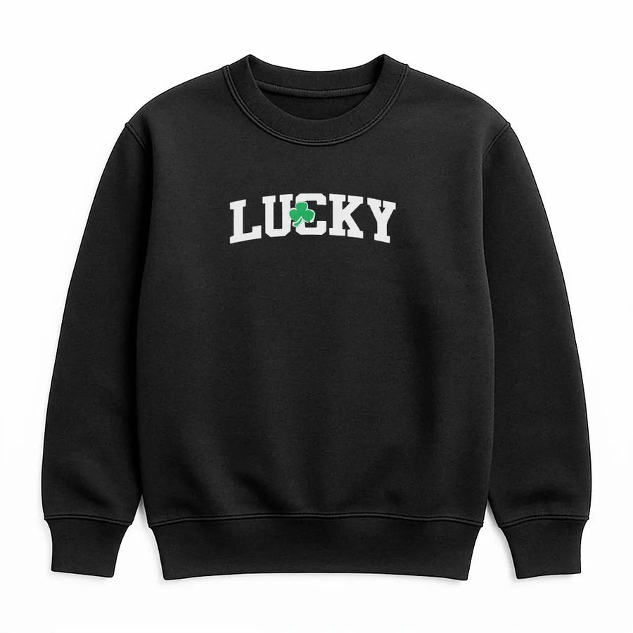 Lucky Shamrock Sweatshirt | St Patricks Day Aesthetic | Soft Cotton Blend | Retro Varsity Style Gift For Her