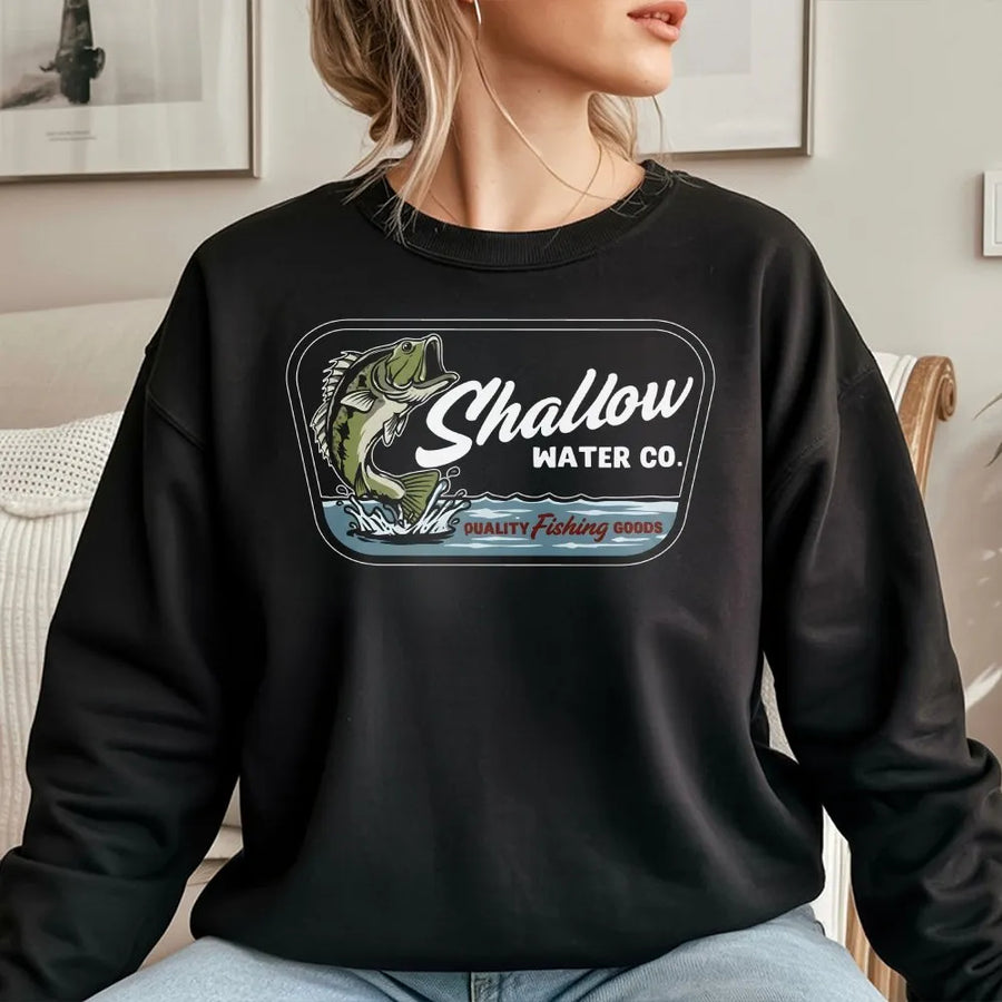 Bass Fishing Sweatshirt | Vintage Style Large Mouth Bass Graphic | Premium Cotton Blend Sweatshirt | Gift for Fisherman and Anglers