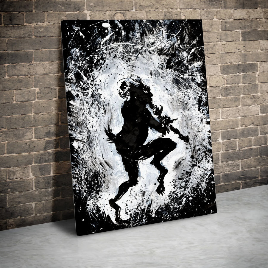 Dancing Satyr Canvas Wall Art | Abstract Faun Flute Player Print | Gallery Wrapped Premium Decor | Mythological Home Office Gift