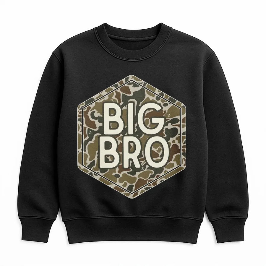 Matching Brother Shirts | Big Bro & Lil Bro Camo Graphic Tee | Soft Cotton | Pregnancy Announcement Gift for Boys