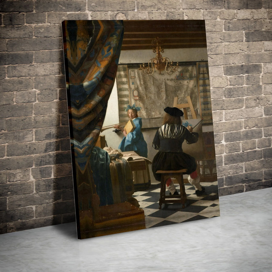 The Art of Painting by Johannes Vermeer | Classic Masterpiece Wall Art | Gallery Quality 1.25" Canvas | Museum Fine Art Gift for Home Decor