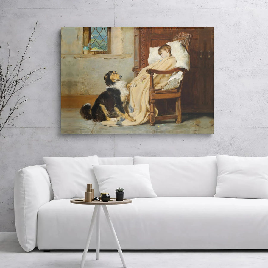 A Special Pleader Canvas Art | Charles Burton Barber Classic Oil Painting | Gallery-Wrapped Sturdy Wood Frame | Traditional Dog Lover Home Decor Gift