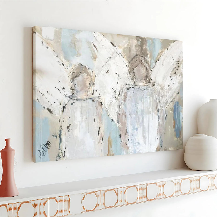 Abstract Angel Canvas Wall Art | Modern Impressionist Painting Print | Premium Canvas Print | Spiritual Wall Decor Gift