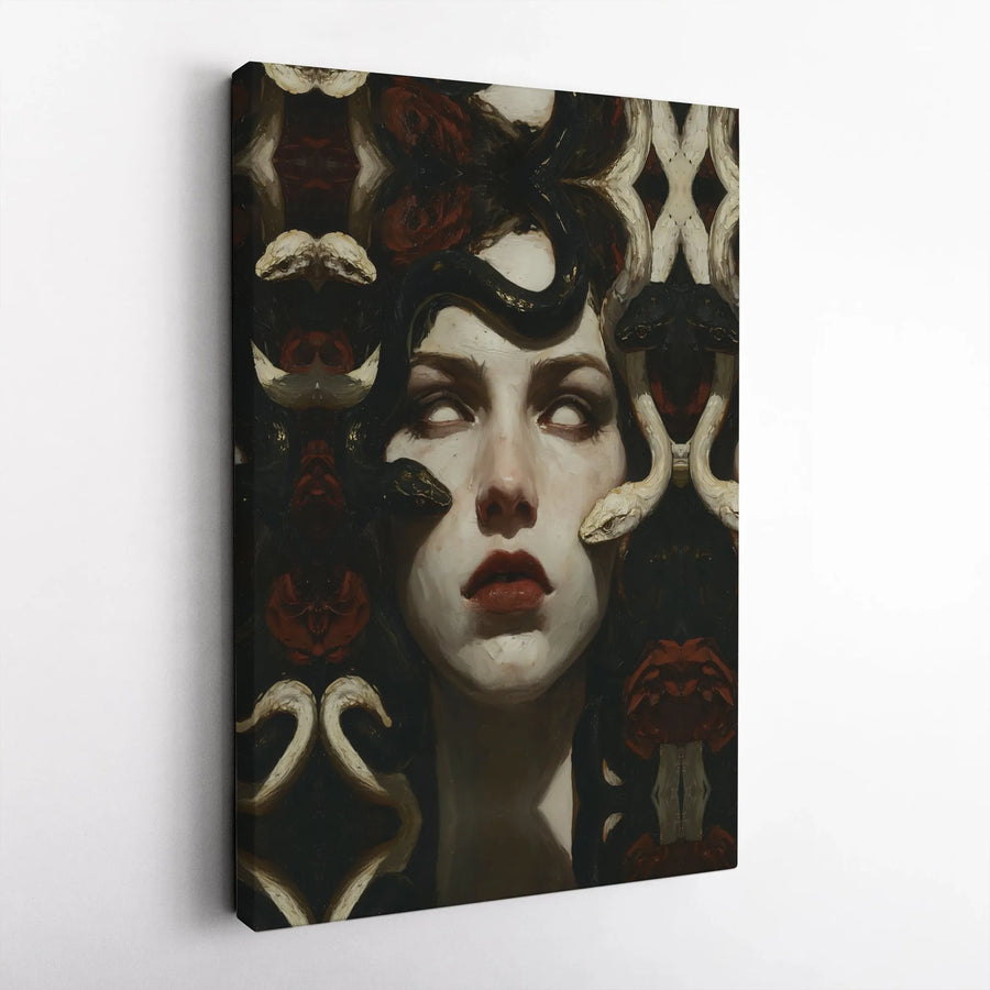 Medusa Canvas Wall Art | Dark Academia Greek Mythology Print | Premium Gallery Wrapped Canvas | Gothic Home Decor Gift