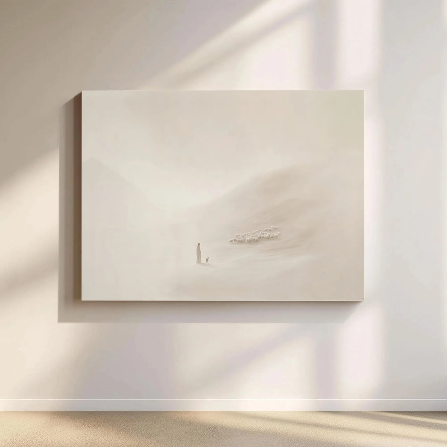 Jesus The Good Shepherd Canvas Art | Minimalist Religious Wall Decor | Premium Fade-Resistant Gallery Wrap | Faithful Christian Home Gift