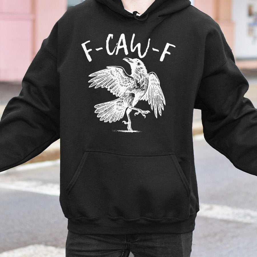 F-CAW-F Raven Hoodie | Sarcastic Bird Graphic Design | Premium Cotton-Blend Streetwear | Funny Gothic Gift For Crow Lovers & Bird Watchers