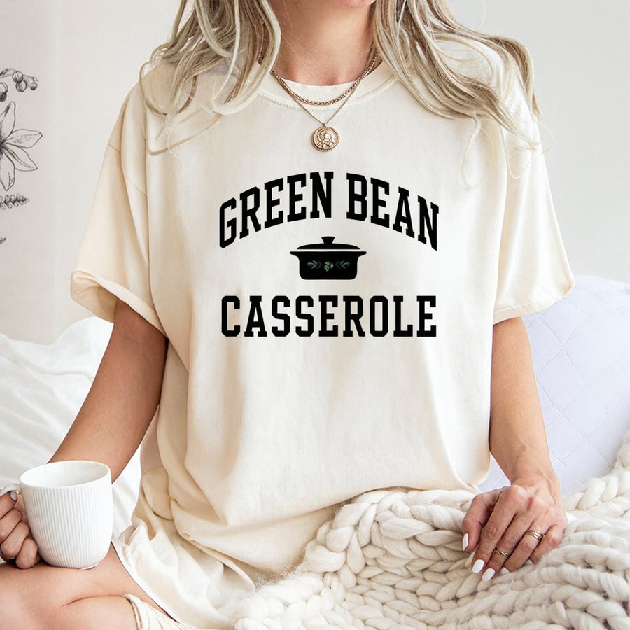 Green Bean Casserole T-Shirt | Retro Thanksgiving Food Graphic | Premium Soft Cotton Tee | Funny Holiday Gift for Foodies & Home Cooks