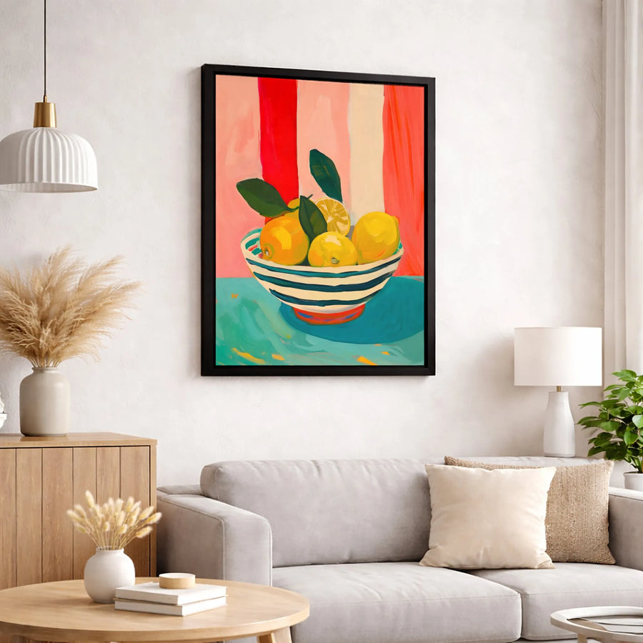 Lemon Still Life Wall Art | Abstract Fruit Canvas Print | Premium Gallery-Wrapped Decor | Kitchen & Dining Room Gift