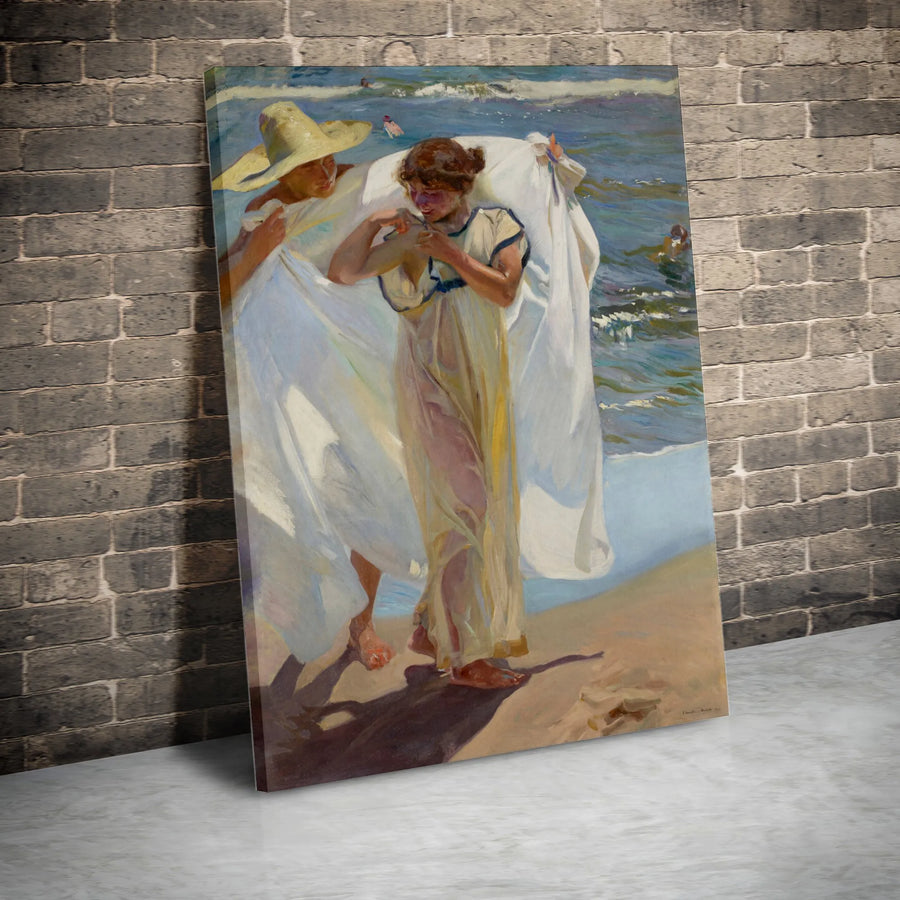 Joaquin Sorolla After the Bath Canvas Print | Impressionist Beach Scene Wall Art | Premium Fine Art Reproduction | Collector's Home Decor Gift