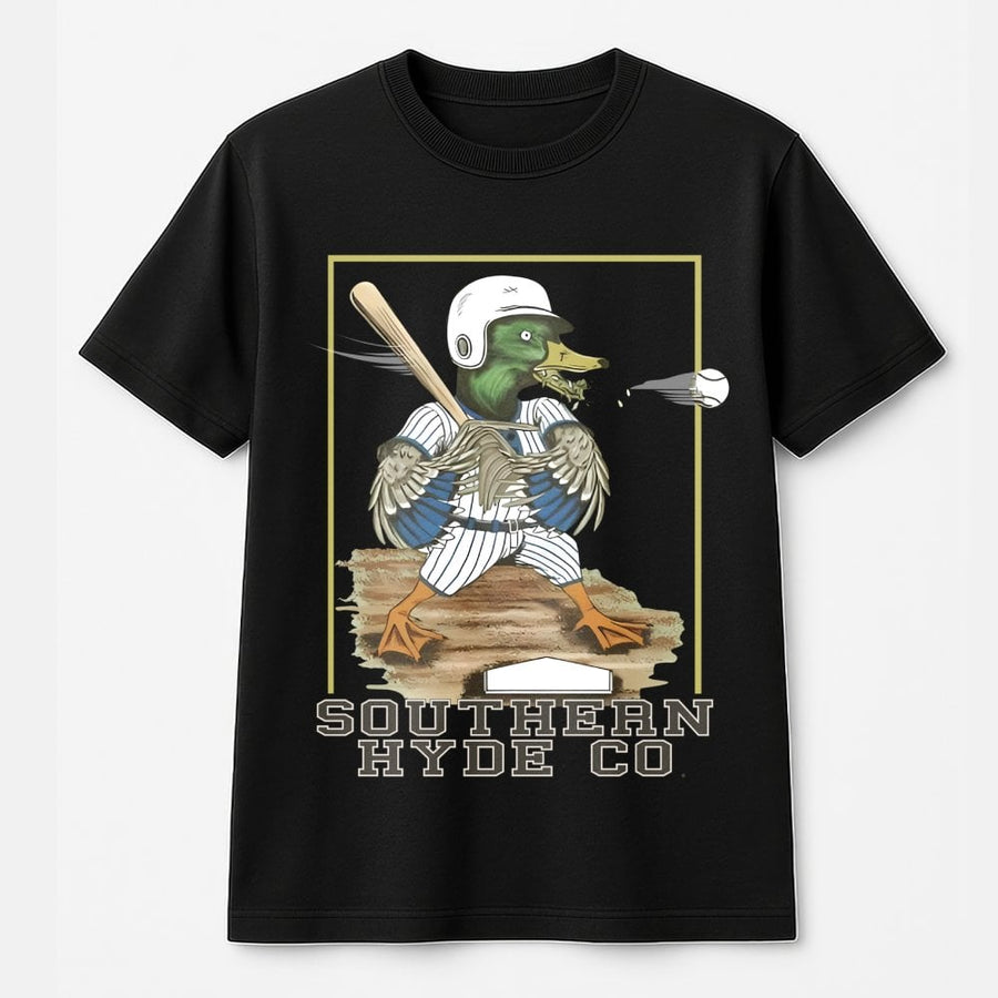 Baseball Duck T-Shirt | Retro Southern Graphic Sports Tee | 100% Cotton Premium Quality | Fun Gift for Baseball Players and Sports Fans