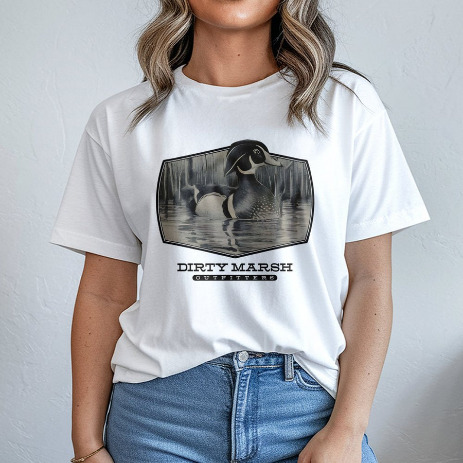 Wood Duck Hunting T-Shirt | Vintage Waterfowl Graphic Design | Premium Soft Cotton Tee | Outdoorsman Gift for Hunters