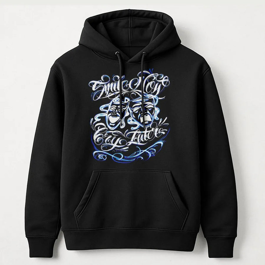 Smile Now Cry Later Hoodie | Chicano Art Style Graphic | Premium Cotton Blend | Streetwear Urban Gift For Him