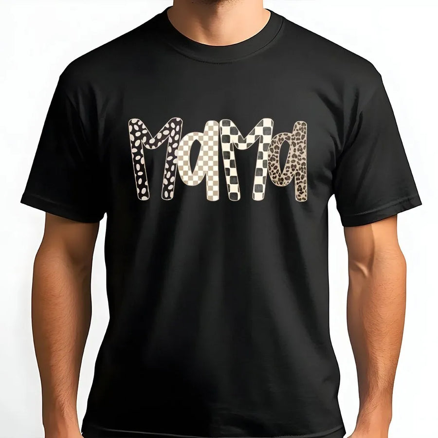 Leopard Mama Graphic T-Shirt | Retro Animal Print Mom Design | Premium 100% Cotton Tee | Trendy Mother's Day Gift For Her