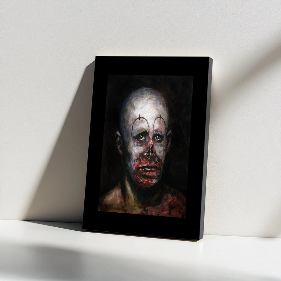 Creepy Clown Canvas Print | Macabre Portrait Painting | Premium Gallery Wrapped Canvas | Gothic Home Decor Gift