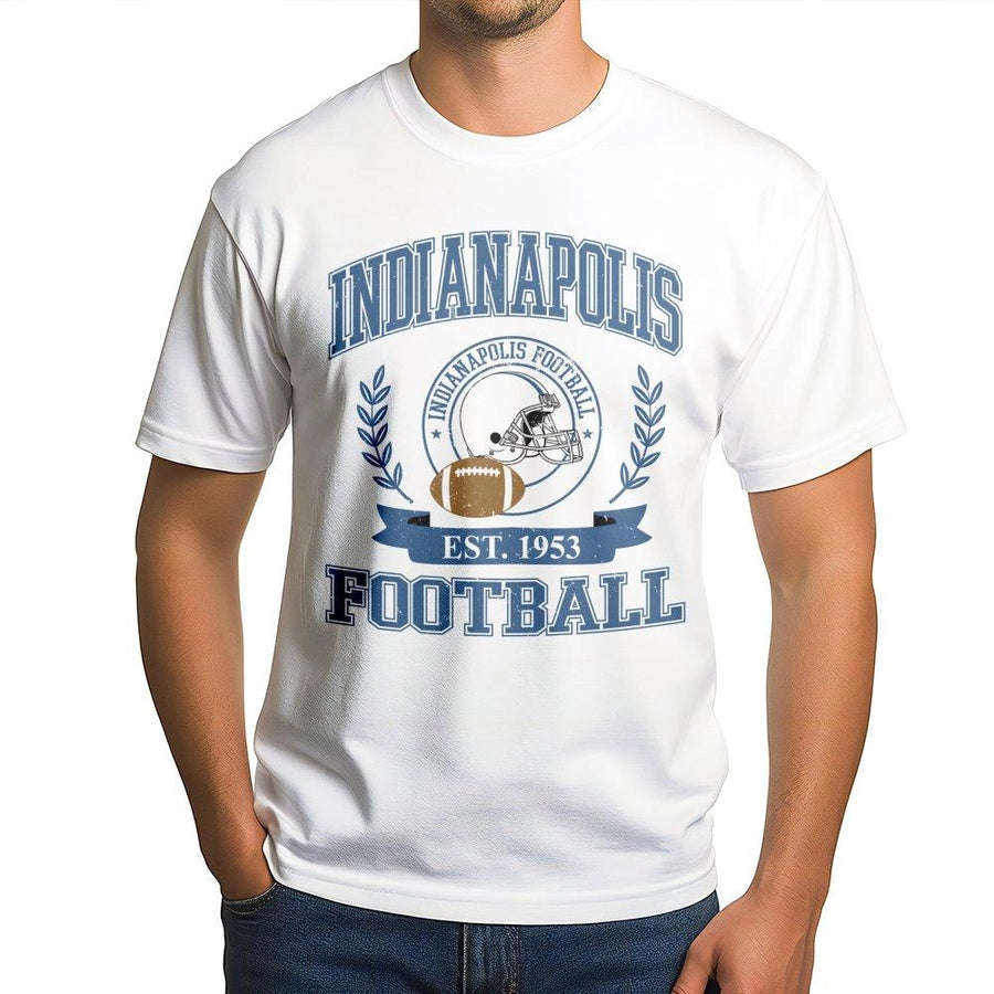 Indianapolis Football T-Shirt | Vintage Retro Game Day Graphic | 100% Premium Cotton | Gift For Indiana Sports Fans
