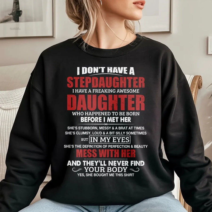 Stepdad Sweatshirt | Funny Bonus Dad Quote Design | Premium Cotton Blend | Perfect Father's Day 2026 Gift From Daughter