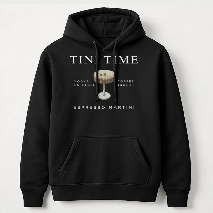 Espresso Martini Hoodie | Tini Time Cocktail Recipe Graphic | Premium Cotton Blend | Gift for Coffee & Cocktail Lovers
